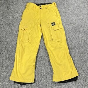 Burton Analog Snow Pants Mens S Yellow Cargo Asset Pant Snowboard Waterproof